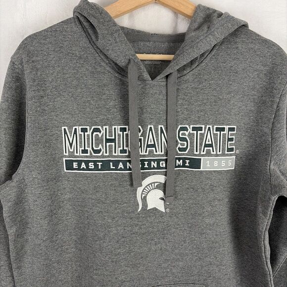 Michigan State Spartans Hoodie Pullover Medium Gray Football Captivating NWT - Picture 2 of 6